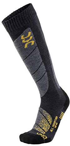 UYN Herren Ski All Mountain Herren Socke, grau (Anthracite Melange/Yellow), 45-47 EU