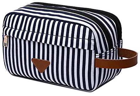Neuleben Kulturtasche Kosmetiktasche Kulturbeutel aus Canvas Damen Herren für Reise Urlaub (Streifen)