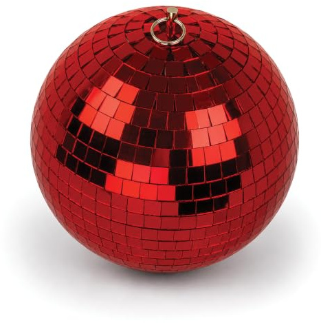 FX Lab Coloured Mirror Ball (8 Inch, Red) | Plastic Core, Lightweight, Party or Retail Display