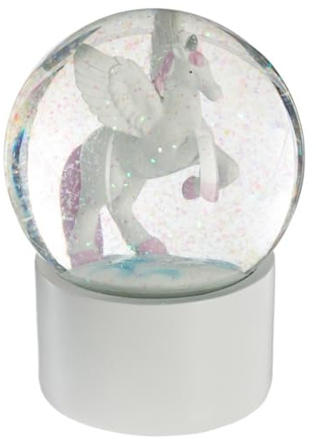 Paris Prix Atmosphera for Kids - Boule à Neige en Verre Licorne 13cm Blanc