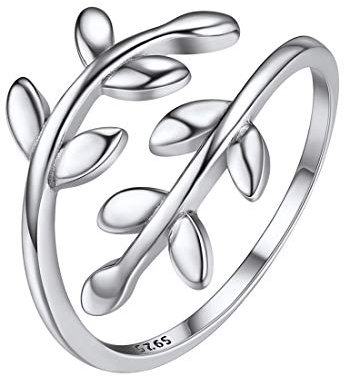 ChicSilver Damen Ring Blatt Ring aus 925 Silber Ring mit Geschenkebox für damen und mädchen