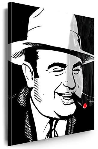 Myartstyle - Bilder Al Capone 70 x 50 cm Leinwandbilder XXL - 1 Teilige Wandbilder Film Popular Movies Kunstdrucke w-P-2020-0