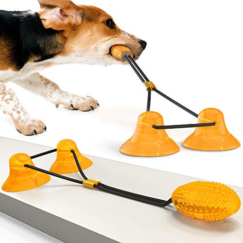Emersom Pet Molar Bite Hundespielzeug Mit doppeltem Saugnapf Tauziehen Spielzeug Hundekauspielzeug Pet Aggressive Chewers Multifunktion Interaktives Spielzeug Zum Ziehen, Kauen, Auslaufen