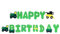 ANCLLO 4 Sets Geburtstag Banner Traktor Girlande Wimpelkette für Geburtstag Dekoration Traktor Party Supplies (grün)