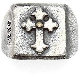 Siegelring, Herren, Kreuz, silberfarben, Sterling-Silber 925/1000, Kein Edelstein