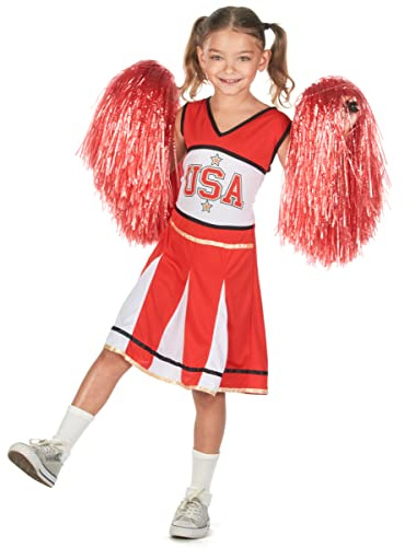 DEGUISE TOI Sportliches Cheerleader-Kostüm für Mädchen USA rot-Weiss-schwarz - Weiß