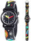 Mamiddle Mädchen und Jungen Analog Quarz Uhr mit Cartoon Design 30M wasserdichte Silikon/Nylon Armband Japanischen Quarzwerk Lern Armbanduhr für Kinder 3-10 Jahre (Silikon - Universum Schwarz)
