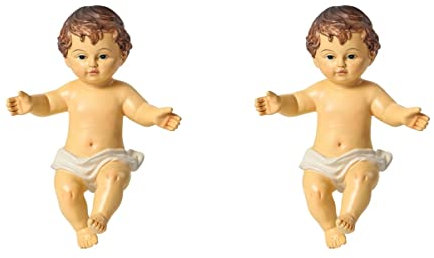 ibasenice 2 STK Religiöse Heilige Kinderverzierung Jesus Religiöse Dekoration Katholizismus Dekoration Mutter-Tochter-Figuren Marien-Statue Engel Figuren Weiß Baby Krippe Harz Weihnachten