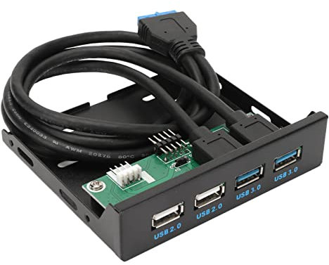 Hub USB 3.0 del Panel Frontal 4 Puertos, Hub USB Interno de 3,5 Pulgadas con USB 3.0 USB 2.0, Adaptador de Soporte Combinado Interno de PC, para Caja de Computadora Escritorio Bahía de Disquete de
