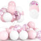 30Pcs Palloncini Rosa, 12 Pollici Rosa Pastello e Bianchi Confetti Palloncini Lattice Elio con Nastro per Compleanno Matrimonio Anniversario Bambini Baby Shower Feste Decorazioni