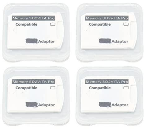 Adaptateur de Carte Mémoire SD2Vita 5.0, Adaptateur de Carte Mémoire Micro 4 Pièces pour Adaptateur de Carte Mémoire Compatible pour PS Vita 1000 2000 pour PS TV