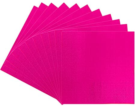 20PCS Hot Pink Serviettes - 33cm Solid Tissue Tableware for Party - 2Ply Beverage Luncheon Decorative Paper Napkins - Soft Solid Colour Napkins for Dinner, Bar, Restaurant