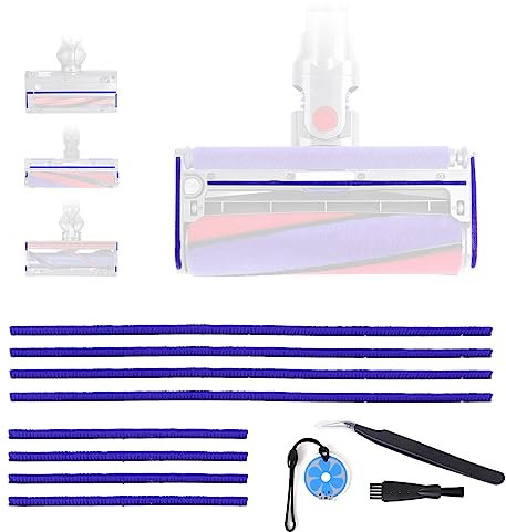 8 Stück Weiche Plüschstreifen für Dyson V6 V7 V8 V10 V11 V12 V15 DC58 DC59 DC62 DC72 DC74 Staubsauger Zubehör, Weiche Ersatzteile, 4 Lange (23 cm), 4 Kurze (11,5 cm)