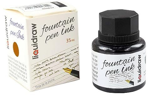 Liquidraw Fountain Pen Ink Bottles 10 Assorted Colours 35ml Inks Suitable for Calligraphy Ink Selection Available Black, Blue, Red, Green, Brown, Violet Purple, Yellow Etc ()