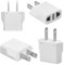 4 Stück Stecker Adapter Konverter, Reisestecker auf EU, US Adapter EU, USA Adapter Steckdose, Amerikanischer Europa Adapter, US zum 2 Pin Deutschland für Geräte mit EU USA-Netzteil (EU to US, Weiß)