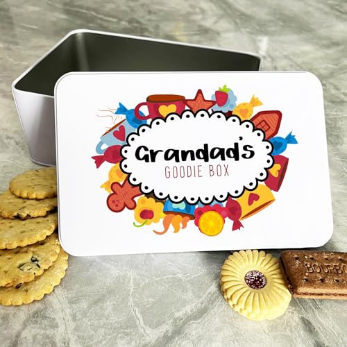 Granddad's Goodie Box Sweets Personalised Gift Cake Biscuits Sweets Treat Tin Personalised Gift | Custom Gift | Personalized Tin | Cake, Biscuit & Treat Tins | Gift For Her | Gift For Him