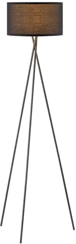 Home Sweet Home Lampadaire moderne en métal noir | 53/53/138cm|avec source lumineuse LED E27 4W 2700K | Lampadaire rétro avec trépied Avec abat-jour noir|pour chambre