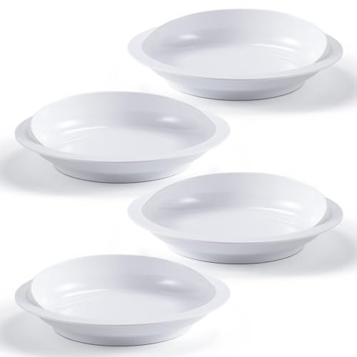 AQUASHIELDING Anti-Spill Plates with Lipped Edges, Dish with Wall for Disabled, Easy Eating Plate for Disabled Adults and Elderly Patients(1 pcs),White