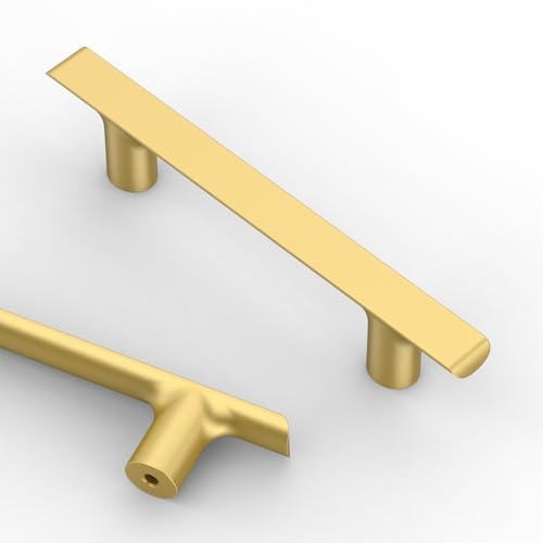 9BUILD 10 Pack 96MM Gold Cabinet Handles - Zinc Alloy-Suitable for Cupboards, Wardrobes, Drawers, Doors & Cabinets-UK0046