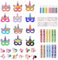 VicBou 12 Stücke Einhornmasken Kinder Bastelset, Leer Unicorn Papiermasken 12 Farbigen Stiften 12 Einhorn Silikonarmbänder für Geburtstage Weihnachten Halloween Karneval Motto Party Mitgebsel