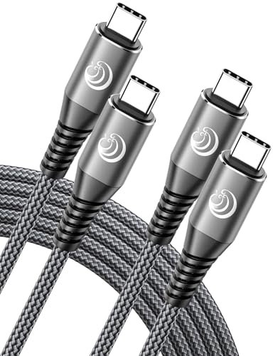 USB C auf USB C Kabel [1M 2Stück] 60W PD Ladekabel USB C Schnellladekabel Nylon Geflochten USB Typ C Ladekabel für iPhone 16 15 Pro Max Plus, MacBook, Samsung S24 S23 Ultra, iPad Pro Air