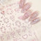 Lilbitty Valentinstag 5D geprägte Nagelkunst-Aufkleber, romantische Nagel-Abziehbilder in Roségold, selbstklebende Nagelaufkleber mit bronzierter Schleife und Herz, Valentinstag, rosa Nageldesign