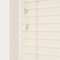 Misty White 50mm Faux Wood Venetian Blinds Fine Grained With Strings 120cm Drop 110cm Wide