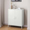 skølm Kommode Atria weiß, Sideboard für Wohnzimmer, Metall Kommode mit Doppeltür, Metallschrank, Mehrzweckschrank Größe 100x80x38 cm