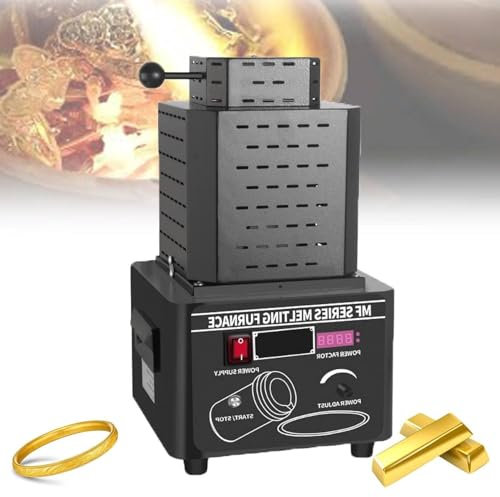 Horno de fusión digital de 1600 °C y 2902 °F, con capacidad de calentamiento de 3 kg, para fundición de oro, refinación de metales preciosos y fundición de oro.