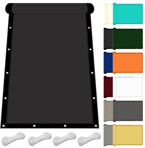 Sonnensegel Rechteckig 1.05 x 1.9 m Uv-Schutz Wetterfest Pergola Sonnensegel Polyester Wasserabweisend für Garten Balkon Schwimmbad, Schwarz