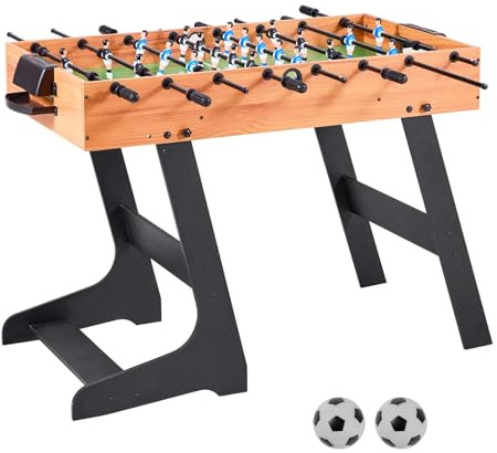 VEVOR Folding Foosball Table, 106 cm Standard Size Table, Indoor Full Size Foosball Tables for Home, Family, and Game Room, Durable Soccer Set, Includes 2 Balls