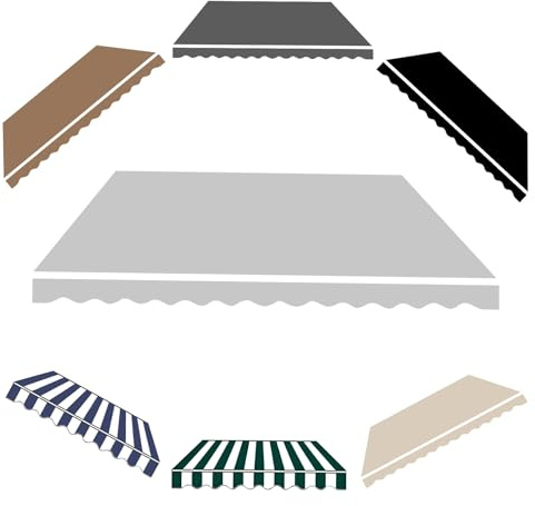 Kein Rahmen Ersatzstoff für Markisenstoff Wasserdicht 2.0m 2.5m 3.0m 3.6m 4m 5m, Wasserdicht Sonnenschutz für Terrassen-Sonnenschirme, Türen, Vordach, Markisen(Hellgrau,200x150cm)