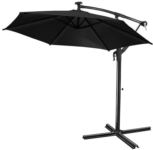 Valle Verde Sonnenschirm XXL, Ampelschirm, Gartenschirm, Kurbelschirm - UV-Schutz, Wasserabweisend, Sonnenschutz - 300/350 x 250 cm