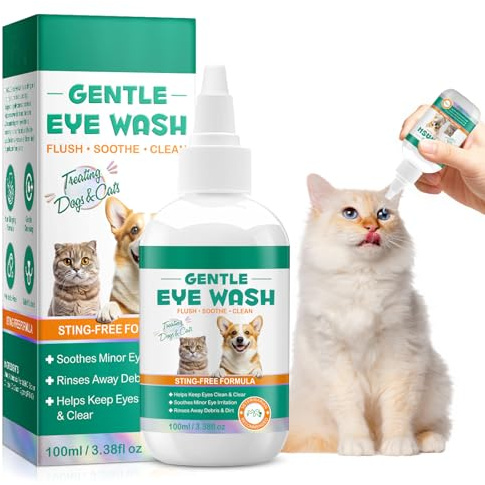 LIXINGLY Pet Eye Drops for Dogs and Cats, Pet Eye Drops for Infection, Dry, Itchy, Irritated, Gunky & Tear Stain Eyes,Pet Tear Stain Cleaner 100ML