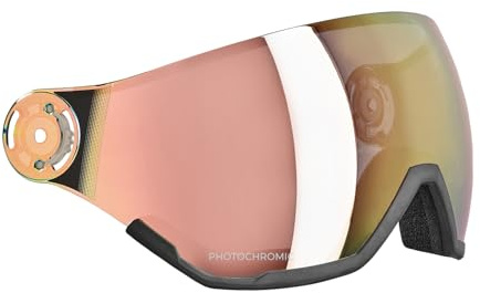 Black Crevice Visiera per casco da sci fotocromatico, autocolorante, protezione UV400, anti-appannamento, antigraffio, visiera di ricambio per caschi da sci Black Crevice, per tutte le condizioni di