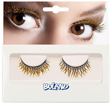 Boland - Selbstklebende Wimpern Glitter, 1 Paar, künstliche Wimpern, einfaches Auftragen, Augenaufschlag, Mottoparty, Karneval