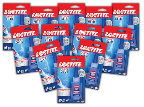 Loctite Super Glue Liquid Professional, 20g Bottle (Pack of 12) Heavy‑Duty Instant Adhesive for Plastic, Wood & Metal, Clear Superglue with Precision Nozzle, Quick‑Dry Formula