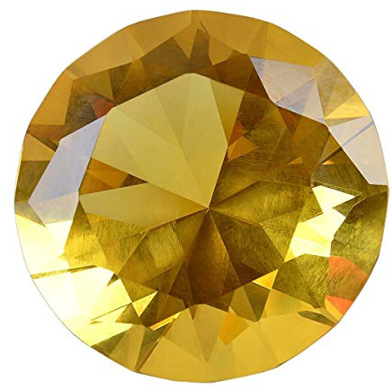 LONGWIN 100mm(3.9) W Crystal Diamond Paperweight Ornament Home Venue Decorations Solid Color Yellow