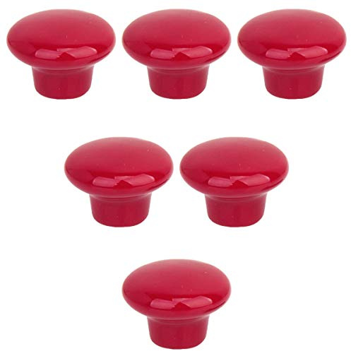 6PCS Möbelknöpfe Porzellan/Keramik Möbelgriff Türknauf Schrankgriff Schrankknopf Möbelknauf,Retro einzigartig Landhaus Antik Möbel Schublade Schrank Knauf & Griff von Creatwls - Rot