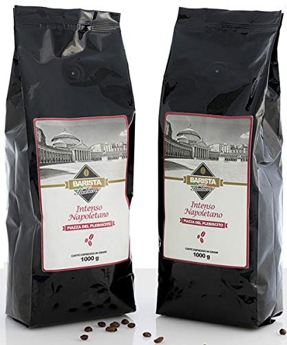 Barista Italiano 2 x 1KG Café en Grains - Goût Premium (INTENSO NAPOLETANO)