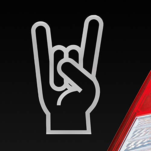Hellweg Druckerei Gabel Rock Heavy Metal Gruss Pommesgabel Auto Aufkleber Sticker Heckscheibenaufkleber