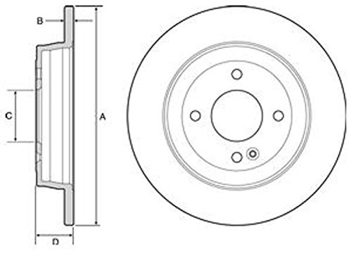 DELPHI 2x Bremsscheibe Ø262mm Höhe: 44mm Dicke: 10mm voll BG4564