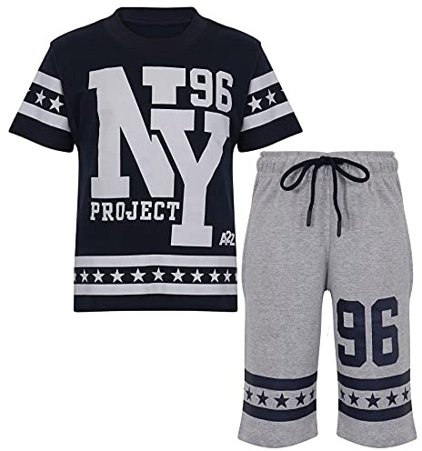 A2Z 4 Kids Boys Girls T Shirt Short Set - NY Shorts Set Navy 13