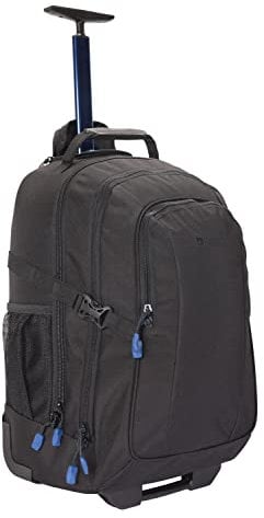 Mountain Warehouse Voyager 35L Wheelie Rucksack - Daypack with 15 Laptop Compartment & Concealed Rucksack Straps - All Season Camping Hiking, Outdoors & Trekking Jet Black One Size