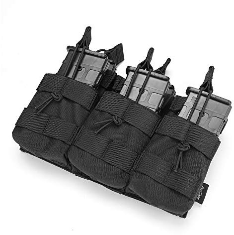 ProCase Bolsa de Cartucho Táctica, Cartuchera con Correa Elástica para Cargador Munición -Negro