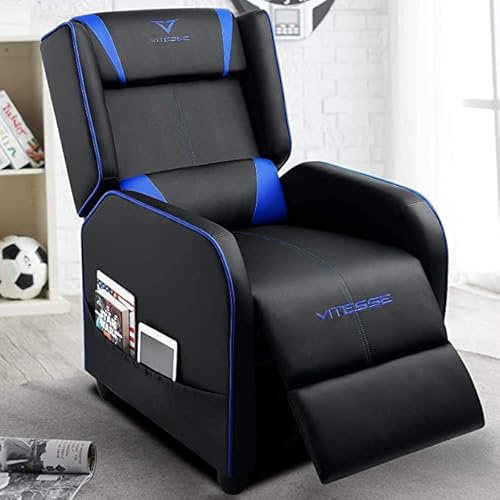 Vitesse - Silla reclinable para Videojuegos, Estilo de Carreras, sofá de Piel sintética Moderno, reclinable, ergonómico, cómodo para el hogar