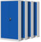 Jan Nowak 4er Set Aktenschrank C001H Büroschrank Metallschrank Stahlschrank Werkzeugschrank Stahlblech Pulverbeschichtet Flügeltürschrank Abschließbar 195 cm x 90 cm x 40 cm (grau/blau)