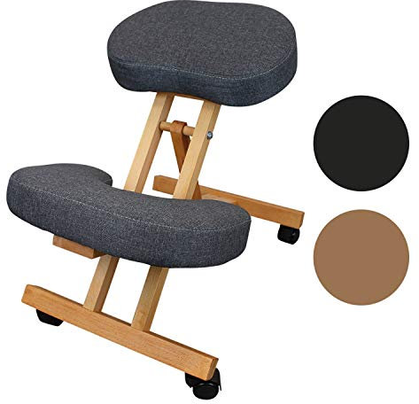 Vivezen – Taburete ergonómico – Asiento de rodilla de madera plegable y ajustable, 3 colores