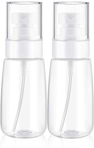 TOSERSPBE Botella de agua en aerosol para el cabello, rociadores de estilista de niebla fina 360 vacíos, atomizador de perfume con bomba de recipientes transparentes, 2 unidades de 2 onzas