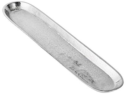 MichaelNoll Schale Servierplatte Dekoschale Aluminium Deko Silber Luxus, für Wohnzimmer, Küche und Esszimmer, 41 cm oder 51 cm (41x9x2,5 cm)